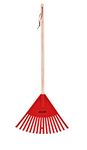 Superio Kids Rake with Hardwood Handle, Durable Plastic Head to Sweep Leaves in Lawn and Tidying Up The Garden, 34" (Kid Size, Red, 1-Pack)