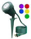 EDISHINE 120V Halloween Spotlight Outdoor, 5 Extra Color Lenses, 4.8W Waterproof LED Outdoor Spotlight, 5000K Landscape Lighting for Yard Flag Tree Holiday Decor, 180° Adjustable Head, UL Listed