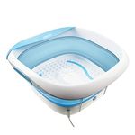 HoMedics Foldaway Luxury Foot Spa and Massager with Heater/Keep Warm Function - Soothing Vibration Massage, Clever Collapsible and Compact Design, Use with Your Favourite Bath Salts and Essential Oils