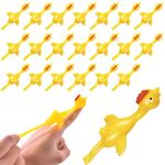 Masaei 20 Pack Rubber Chicken Slingshot, Flick a Chicken, Stretchy Slingshot Finger Toys, Stretchy Rubber Chicken Toy Gifts for Kids