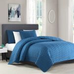 BOURINA Reversible Bedspread Coverlet Set - Microfiber Lightweight Comforter Oversized 3-Piece Quilt Set King 104" x 92",Turquoise