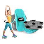 Yes4All TSR9 Twist And Shape Exercise Machine, New Generation of Waist Twisting Disc, Ab Twister Board, Twist Disc Exercise, Twist Board, at-Home Workout Equipment for Weight Loss - (Gray/Teal)