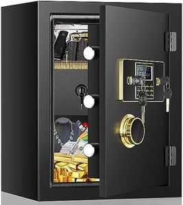 2.8 Large Home Safe Fireproof Waterproof, Anti-theft Fireproof Safe Box with Programmable Keypad Keys and Inner Fireproof Lock Box, Digital Home Security Fire Safe for Home Money Document Valuables