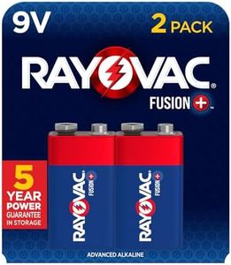 Rayovac Fusion 9V Batteries (2 Pack), Alkaline 9 Volt Batteries