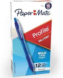 Papermate Retractable Ballpoint Pens Paper Mate Profile Retractable Ballpoint Pens, Bold (1.4mm), 12 Count, Blue, (89466)