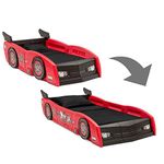 Delta Children Grand Prix Race Car Toddler and Twin Bed, Red