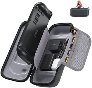 JSAUX Carrying Case Compatible with Steam Deck, Protective Hard Shell Carry Case Built-in AC Adapter Charger Storage, Portable Travel Carrying Case Pouch for Steam Deck Console & Accessories - BG0102