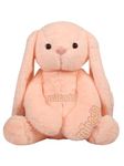 Mirada Cute Peach Bunny Soft Toy for Girls/Kids | Huggable Rabbit with Long Ears | Soft Stuffed Plush Animal | Cute Soft Toys, Baby Toys, Stuffed Animals, Cuddle Toy, Gift Item for Kids - 35cm