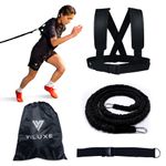 Strength & Power Training Bungee/Belt | 35kg Resistance Band | Waist Strap, Harness & Clip| Extra Strong 3 Metre Stretch | Sports/Gym Equipment | One Size | Fitness, Football, Home Workout