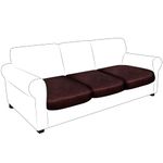 molasofa Leather Like Couch Cushion Covers Extra Large Sofa Seat Slipcovers for 3 Cushion Couch Sets Couches Sectional Sofa Pets Friendly Kids Stretch Spandex Fabric (3 Cushion XL Sofa, Red)…