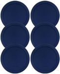 Wood Grip | Lids for Pyrex and Anchor Round Glass Containers | Lids For Pyrex Glass Containers | Replacement Lids (Blue, 4 Cups, 6 Pack)