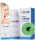 reBOND Molecular Hair Science Leave-in Miracle Bond Building Mask- 4 minute Repair Treatment Deep Conditioning for Damaged, Dry, Colored, Curly, Frizzy or Bleached Hair Set includes: 3oz + .34oz