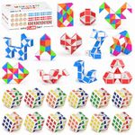 Vdealen Mini Cube Puzzle Party Favors for Kids, 24 Pack Magic Cube Fidget Snake Cube Bulk School Rewards & Classroom Prize for Students, Birthday Party Decoration Christmas Stocking Stuffers Toy Gift