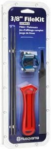 Husqvarna Chainsaw File Kit for 3/8" Pitch H Chainsaw Chains, Chainsaw Sharpening Kit Includes File Handle, Combination File Guide, Flat File and Round Files