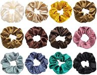 12 Pieces Hair Scrunchies, BetterJonny Elastic Hair Bands Satin Scrunchy Hair Bands for Ladies and Girls