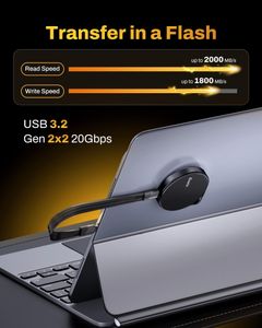 BIWIN PM2000 1TB Portable External SSD – USB 3.2 Gen2x2, 2000MB/s, Black