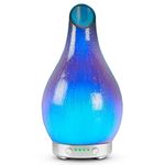 Bravich Desire Blue Supernova Aroma Glass Vase Humidifier- Quiet Water Diffuser For Home: Bedroom, Office, Living Room & More. With Multi-Colour Night Light & Timer. Add Essential Oil To Purify Air