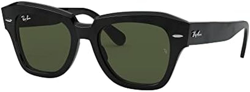 Ray-Ban Unisex State Street Black Frame/ G-15 Green Lens Sunglasses - 100.92mm Lens