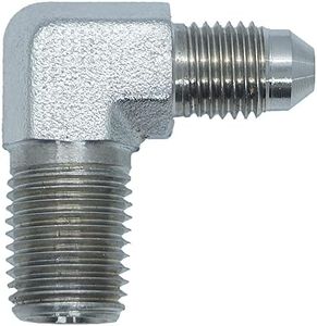 RFS Stainless Steel JIC Flared Tube Fitting, 90 Degree Elbow, 3/8" JIC Male x 3/8" NPT Male