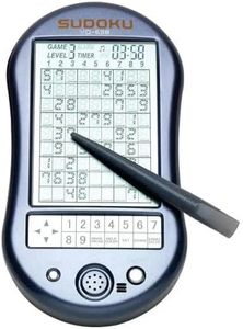 Bits and Pieces - Deluxe Sudoku Handheld Game - Electronic Pocket Size Sudoku Game, LED Screen, Great Gift - Measures 2-3/4" Wide x 4-3/4" Long x 3/4" deep