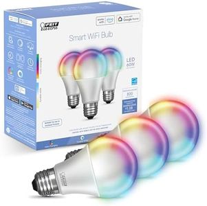 Feit Electric Smart Light Bulbs with RGB Color Changing and Tunable White, 2.4Ghz WiFi Light Bulbs, No Hub Needed, Works with Alexa and Google, Dimmable 60 Watt = LED 9W, OM60/RGBW/CA/AG/3, 3 Pack