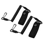 Tactical Anti-Lost Elastic Lanyard Military Spring Rope Safety Strap Gun Holders Rope for Key Ring Chain Flashlight Hunting Accessories Pack of 2