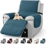 CHELZEN Latest Water Repellent Recliner Slipcovers Non-Slip Recliner Chair Covers with Pockets Furniture Protector for Recliner Chair with Elastic Straps (Teal, Recliner)