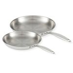 Lagostina Forte 3-Ply Clad 2-Pack Skillet Set, 26 cm / 10in and 30 cm / 12in, Stainless Steel Pan Set, 18/10 Stainless Steel Interior, Induction Safe, Dishwasher and Oven Safe up to 400ºF / 204ºC