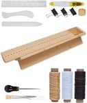 eZAKKA Book Binding Kits with Waxed Thread, Needle,Binder Paper Clips, Awl and Cradle for DIY Bookbinding Crafts and Sewing Supplies, 1+14PCS