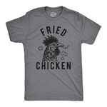 Mens Fried Chicken Tshirt Funny 420 Marijuana Graphic Novelty Tee Mens Funny T Shirts 420 T Shirt for Men Funny Food T Shirt Novelty Tees for Men Dark Grey 3XL