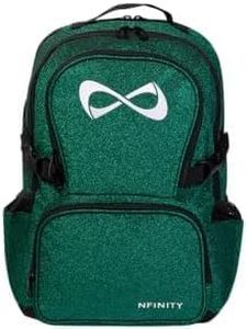 Nfinity Sparkle Backpack for Cheerleaders – Glitter Finish, Lightweight and Durable, with Ample Storage and Adjustable Straps