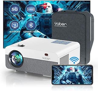 YABER Pro Y9 5G WiFi Bluetooth Projector, 15000LM 450 ANSI Native 1080P Projector 4K Support, Outdoor Movie Projector with Screen, Max 500" 4P/4D Keystone 50% Zoom Full Sealed Optical 4K Projector