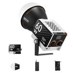 ZHIYUN MOLUS G60 [Official] Video Light 60 W, COB LED Portable Video Light, Bi-Colour Streaming Lamp with 2376 Lux/2700~6500K/CRI≥96/TLCI≥97/APP Control, for Youtube TikTok