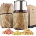 COOL KNIGHT Herb Grinder Electric Spice Grinder [Large Capacity/High Rotating Speed/Electric]-Electric Grinder for Spices and Herbs (Wood grain 2)