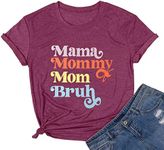 Heralady Mama Mommy Mom Bruh Shirt Women Cute Graphic Short Sleeve T-Shirt Momlife Tops PU XL Purple