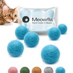 MEOWFIA Wool Ball Toys - 6-Pack of Safe for Cats and Small Dogs Balls - 1.5 Inch Felted Wool Cat Toy and Dog Toy