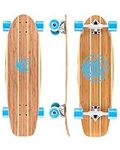 White Wave Bamboo Longboard Skatebo