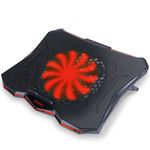 ENHANCE Cryogen 5 Gaming Laptop Cooling Pad Stand - Laptop Cooler with 7 Adjustable Height Settings & Dual USB Ports for 17 inch Laptops - 1 Ultra Quiet High Performance LED Laptop Fan 800 RPM - Red