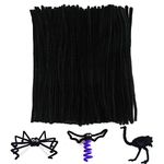 G2PLUS Black Pipe Cleaners for Craft, 200PCS Long Crafting Pipe Cleaners for Halloween Craft, 6mm Chenille Stem for DIY, 30cm Pipe Cleaners for Halloween Project Decoration