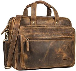 STILORD 'Walt' Borsa da lavoro uomo donna in pelle vintage Grande porta documenti da Insegnante Professore a tracolla per l'Ufficio A4 raccoglitori in cuoio, Colore:marrone medio