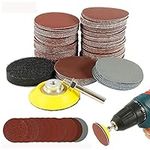 120pcs 2 Inch Sanding Discs Pad Kit, 60-3000 Grit Sandpaper with 1/4" Shank Backing Plate and Soft Foam Buffering Pad, for Drill Grinder Rotary Tool, Hook and Loop Sand Paper