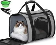 pecute® Cat Carrier Large with Removable Pet Nest up to 8kg, Foldable Cat Carrier Bag, Portable Dog Travel Bag, Breathable Mesh Fabric, Suitable for Car Travel, Bus, Subway,Picnic, Hiking