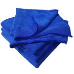 SOBBY Car Microfiber Cleaning Cloth Set of 4 pcs - Premium Microfibre Cloth for Car Cleaning, Kitchen Cleaning, Home Improvement and More - 40x40cm, 340 GSM, Blue