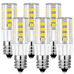 Luxrite Dimmable E12 LED Bulb T4/T3, 40W Equivalent, 5000K Bright White, 500 Lumens, Mini Candelabra LED Bulb, ETL Listed - Decorative Lighting, Chandelier, Sconce, Ceiling Fan, and Pendant (6 Pack)