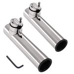 Geloo Marine Fishing Rod Holders Stainless Steel Adjustable Rod Holder on Rails Mounting Rail Mounted Marine Grade for Boat Yacht Support for Rail 7/10"(18mm) to 1"(26mm) 2 Pcs