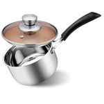 HaSteeL 2 QT Saucepan with Lid, 18/10 Stainless Steel Sauce Pan Milk Pan Soup Pan, 2 Quart Small Pot for Home Kitchen Restaurant Camping, Rust Free & Heavy Duty, Non Toxic & Healthy, Dishwasher Safe