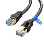 YSONG Cat 8 Ethernet Cable 2m,High Speed 40Gbps,2000Mhz,26AWG,Gold Plated RJ45 Connector,for Outdoor&Indoor Weatherproof UV,for/PC/Modem/Router/Gaming,Faster Than Cat7/Cat6/Cat5