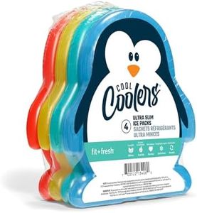 Fit & Fresh Cool Coolers Lunch Ice Packs, Set of 4, Multicolored, Penguins