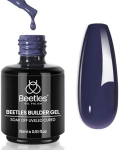 Beetles Builder Gel for Nails-Indigo Nocturne 0.5 oz 8 in 1 Nail Thickening Strengthening Building Instant Apex for Beginner DIY Salon, Deep Blue Gel Builder for Stpatrick Nails,UV & LED Lamp