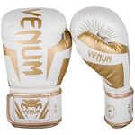 Venum Elite Adults Boxing Gloves, White (White/Gold), 12 Oz